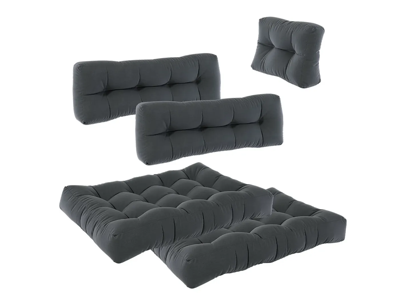 Vicco Set de cojines para paletas antracita 120x80x15 flocken Gris antracita Online