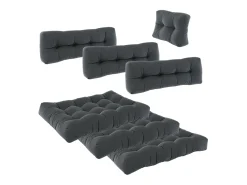 Vicco Set de cojines para paletas antracita 120x80x15 flocken Gris antracita Hot
