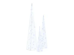 vidaxl Set de cono de luz LED decorativo acrílico 30/45/60cm Azul Discount