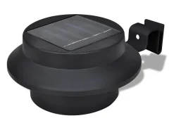 Best Set de lámparas solares de exterior para valla 6 piezas ES237011 Negro
