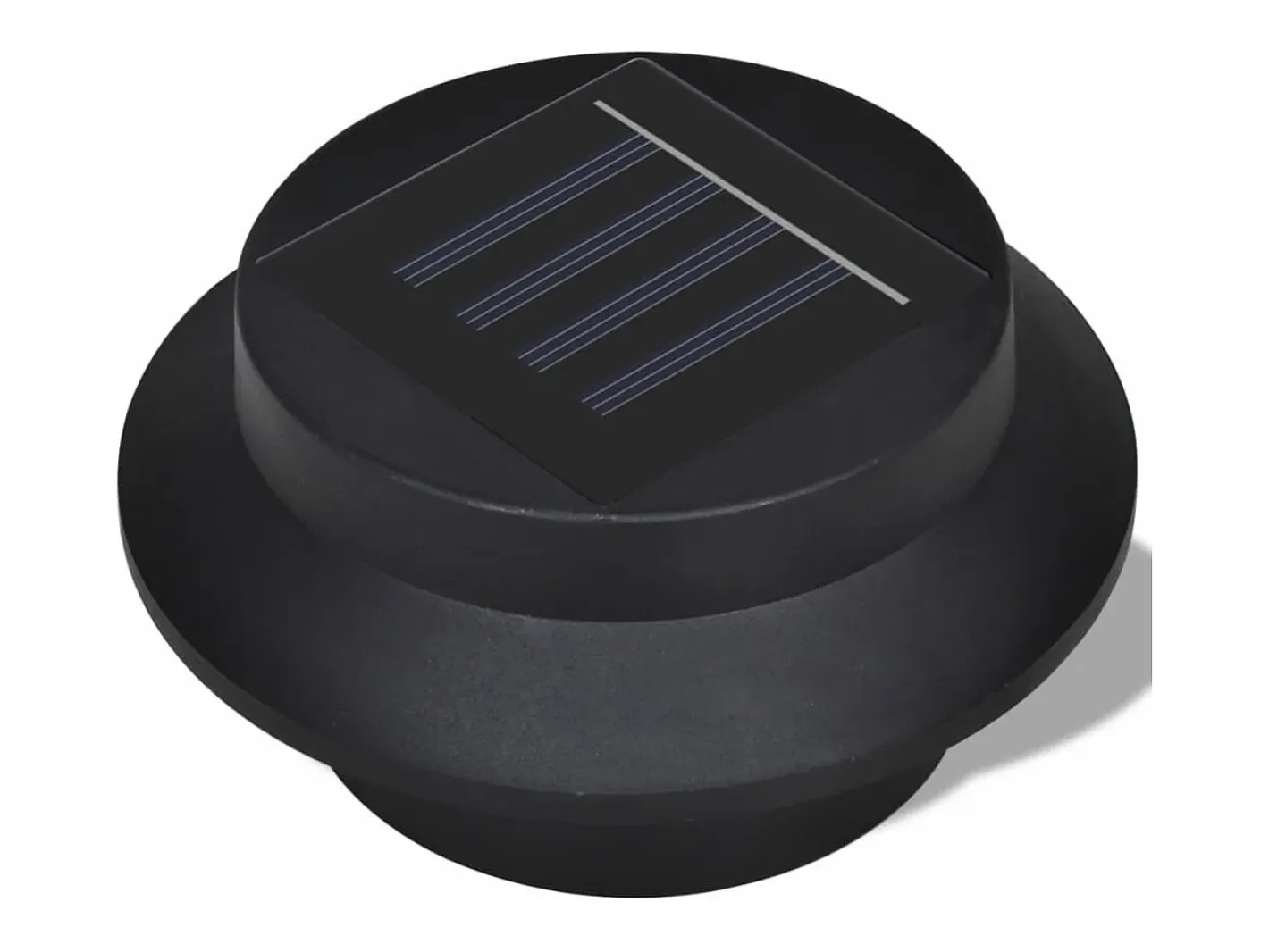 Best Set de lámparas solares de exterior para valla 6 piezas ES237011 Negro
