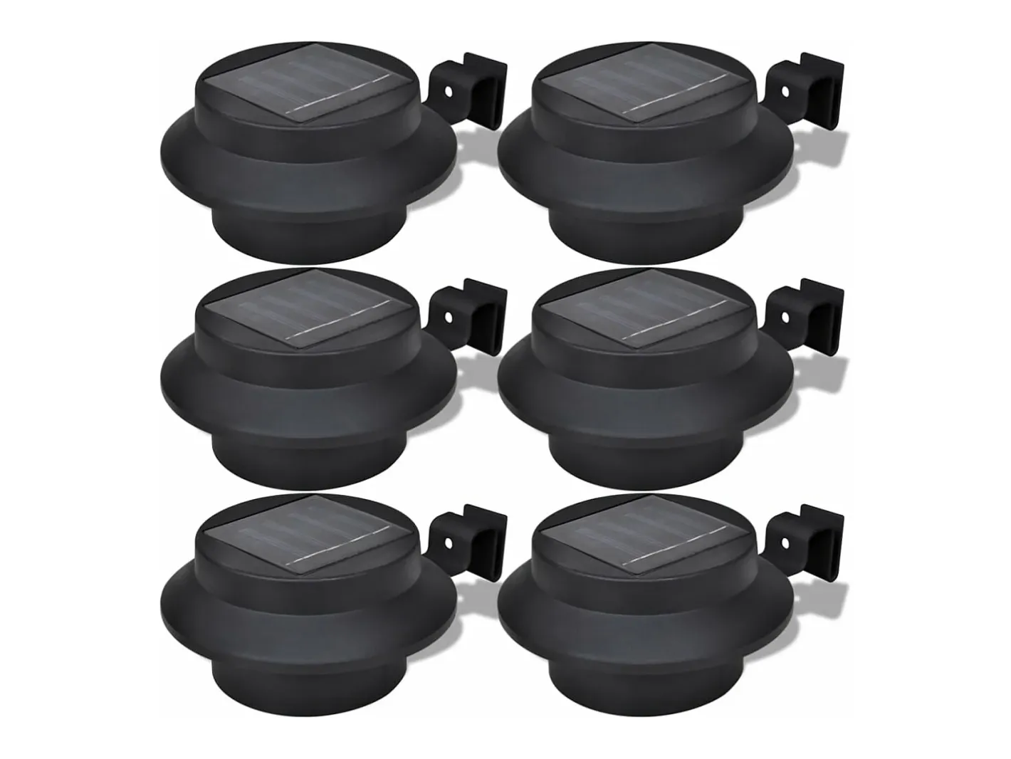 Best Set de lámparas solares de exterior para valla 6 piezas ES237011 Negro