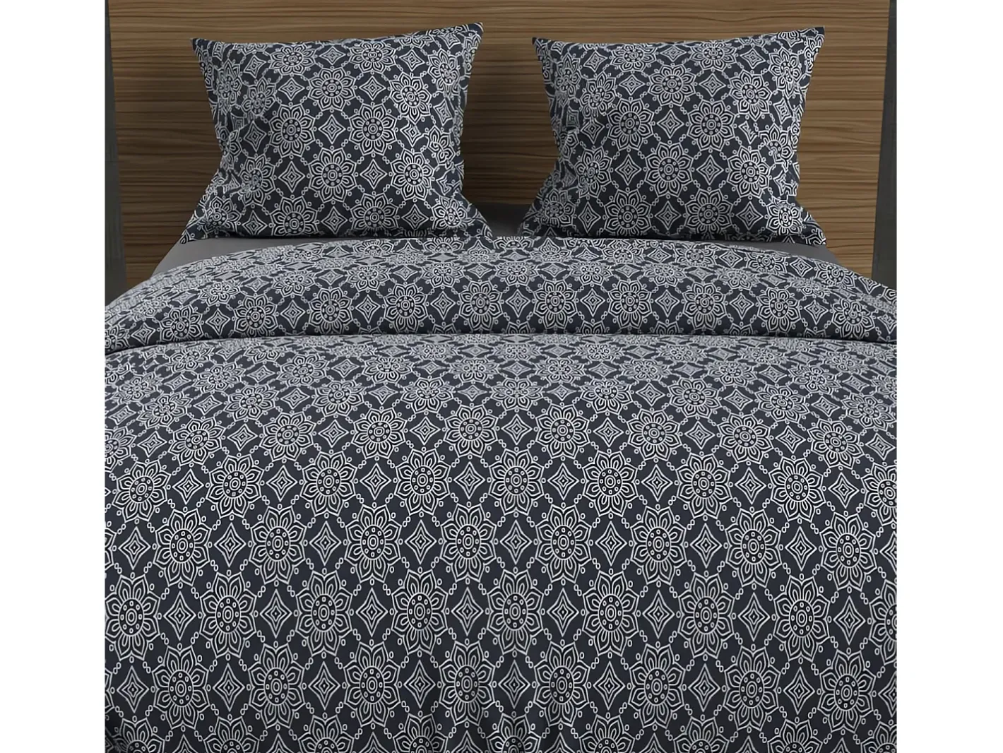 Soleil d'ocre Ropa De Cama-Set funda nórdica de algodón 57 hilos 240x220 cm ESMERALDA marine Azul