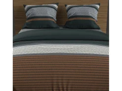 Soleil d'ocre Set funda nórdica de algodón 57 hilos 240x220 cm THALES Ladrillo Rojo New
