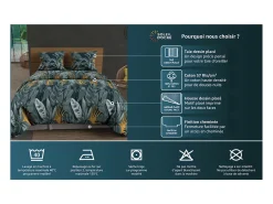 Soleil d'ocre Ropa De Cama-Set funda nórdica de algodón 57 hilos 260x240 cm TROPIC green Verde