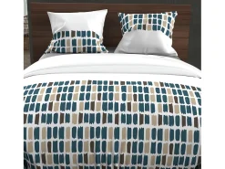 Soleil d'ocre Ropa De Cama-Set funda nórdica de algodón 57 hilos 260x240 cm FABIO Azul