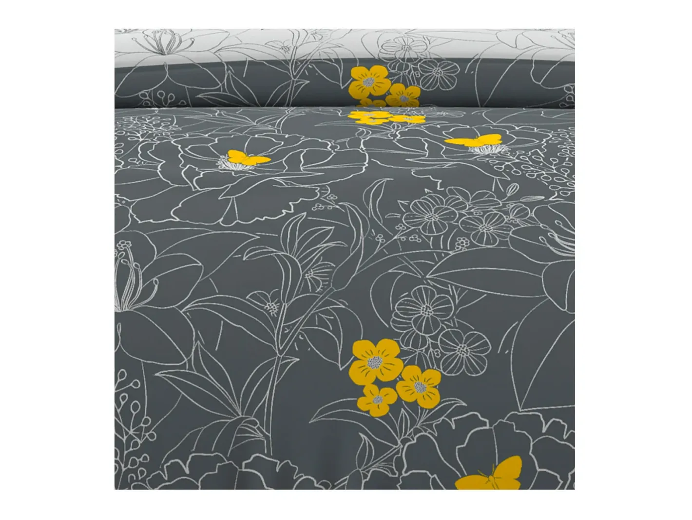 Soleil d'ocre Ropa De Cama-Set Funda nórdica 240X220 cm LISA Antracita 57 hilos/cm2 Gris antracita