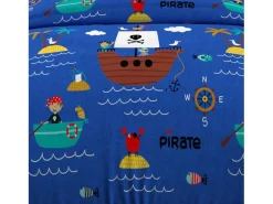 Soleil d'ocre Set funda nórdica 140x200 cm PIRATAS , 100% algodón 57 hilos/cm2 Azul Outlet