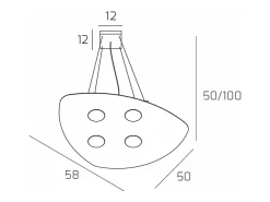 Shape Sospensione 4 Luci Sabbia Marru00f3n Discount