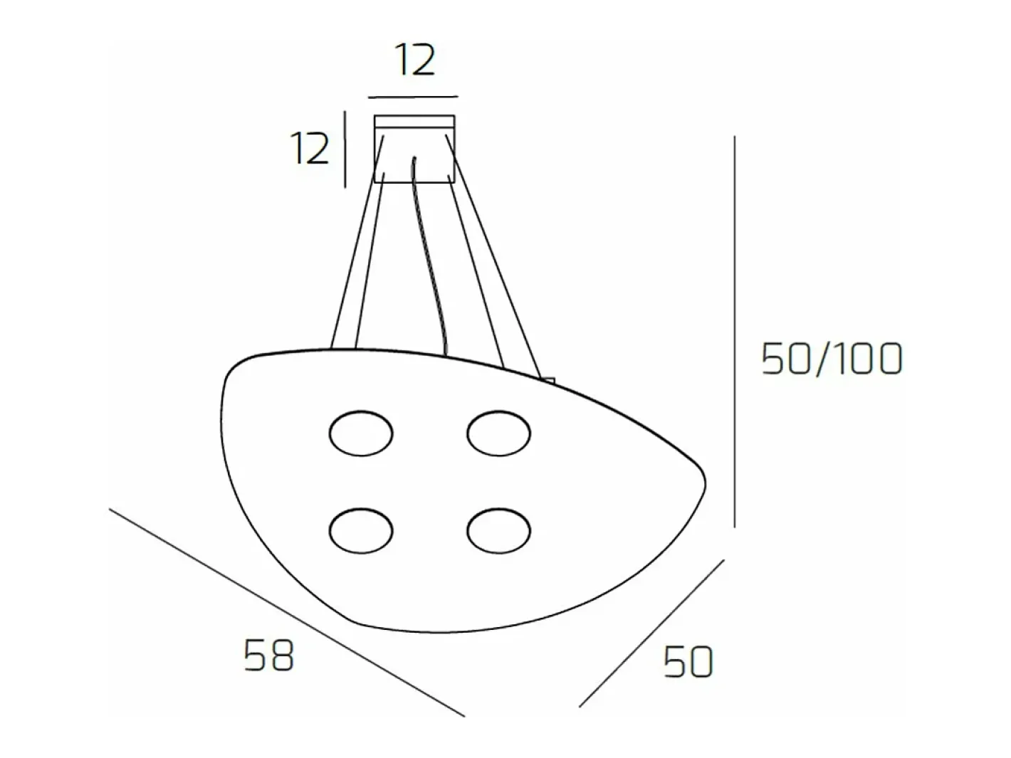 Shape Sospensione 4 Luci Sabbia Marru00f3n Discount