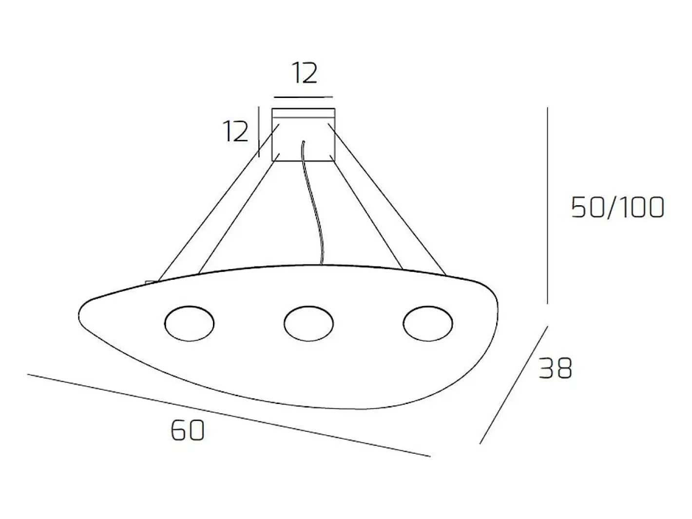 Shape Sospensione 3 Luci Sabbia Marru00f3n Hot