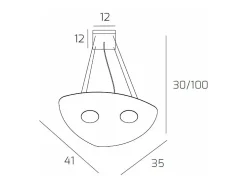 Lámpara Suspendida-Shape Sospensione 2 Luci Sabbia Marru00f3n