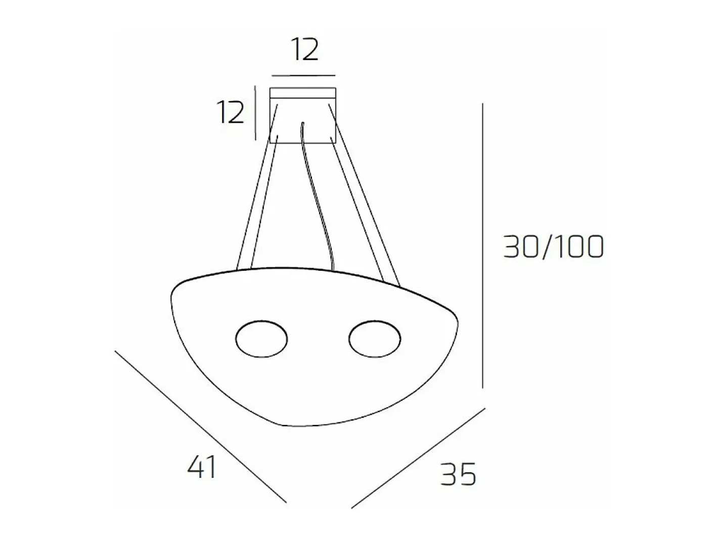 Lámpara Suspendida-Shape Sospensione 2 Luci Sabbia Marru00f3n