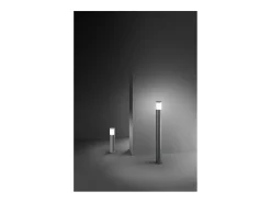 Best Sigaro - Bolardo de jardín con 1 bombilla E27 máx. 20 W IP54, aluminio pintado, bolardo para exterior, claro, altura 90 cm - Perenz Gris