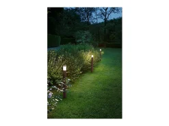 Sigaro - Bolardo de jardín con 1 bombilla E27 máx. 20 W IP54, aluminio pintado, bolardo para exterior, claro, altura 50 cm - Perenz Gris Discount
