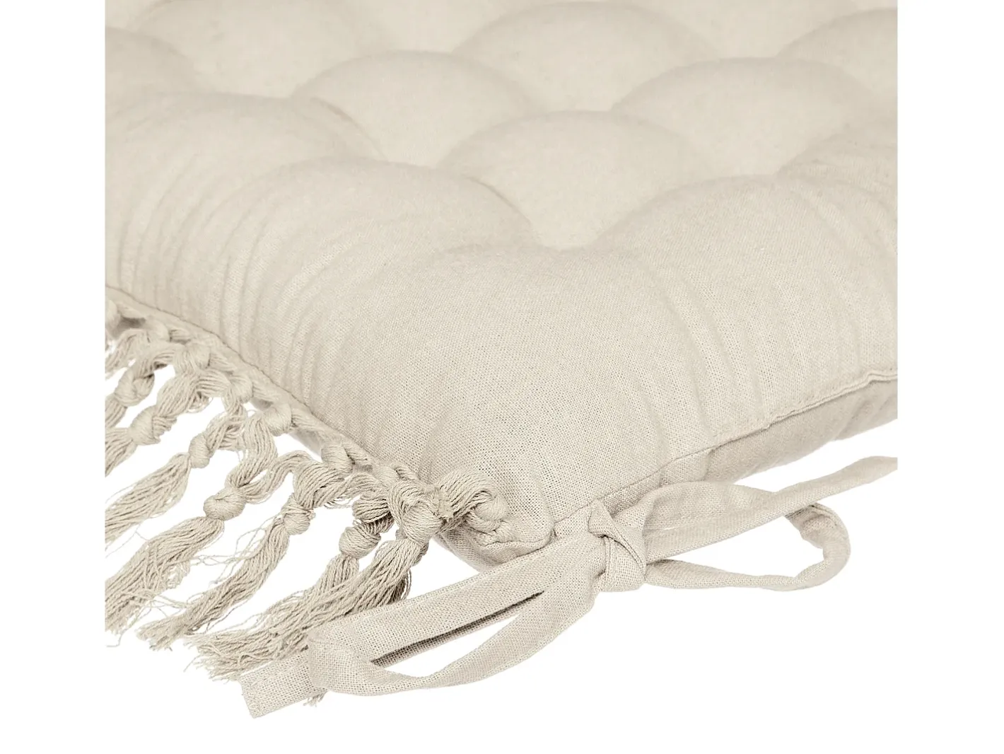 Atmosphera Ropa De Casa-Silla con diseño de macramé 40 x 40 cm Marfil