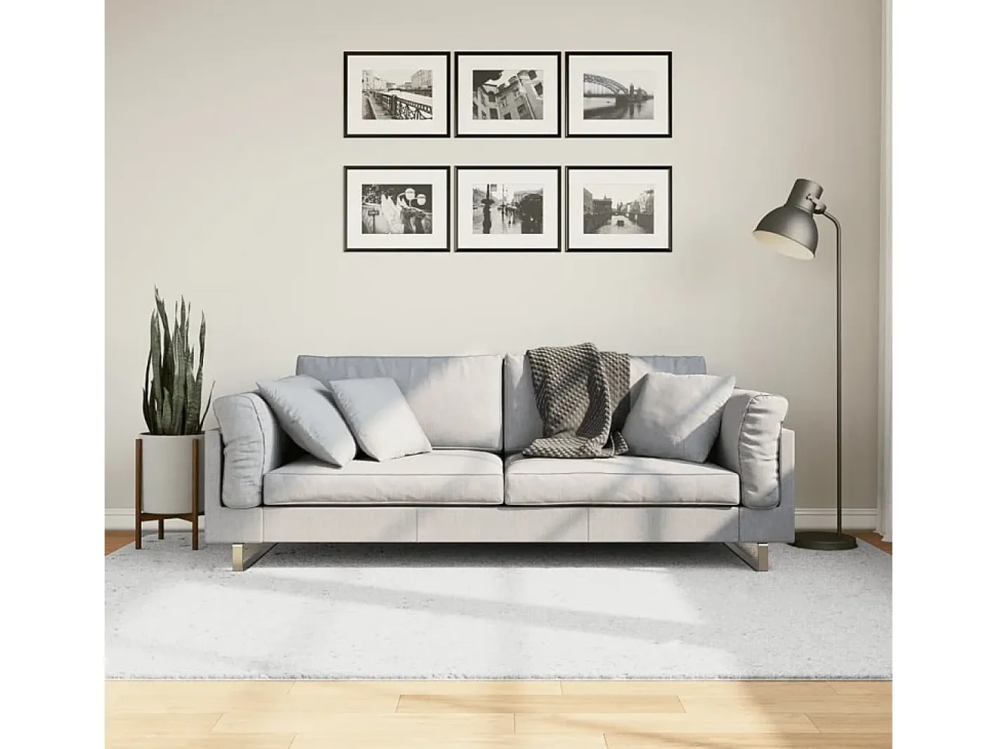 Garden Furniture Sinto Alfombra de pelo corto OVIEDO 160x230 cm Gris Best