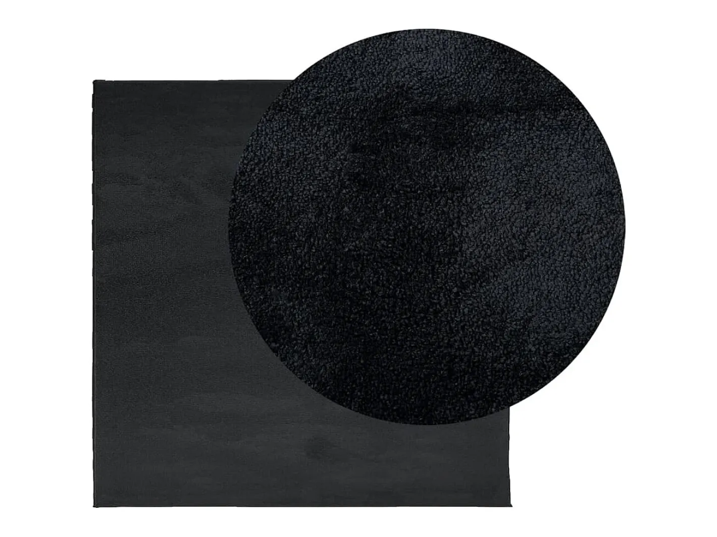 Garden Furniture Alfombra De Salón-Sinto Alfombra de pelo corto OVIEDO 120x120 cm Negro