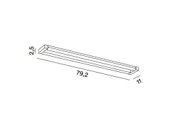 Discount Slim - Aplique LED de pared de 24 W, CCT 2700K-4000K, L.79,2 cm, Orientable, 1920 lm, IP20 - Perenz - Dorado