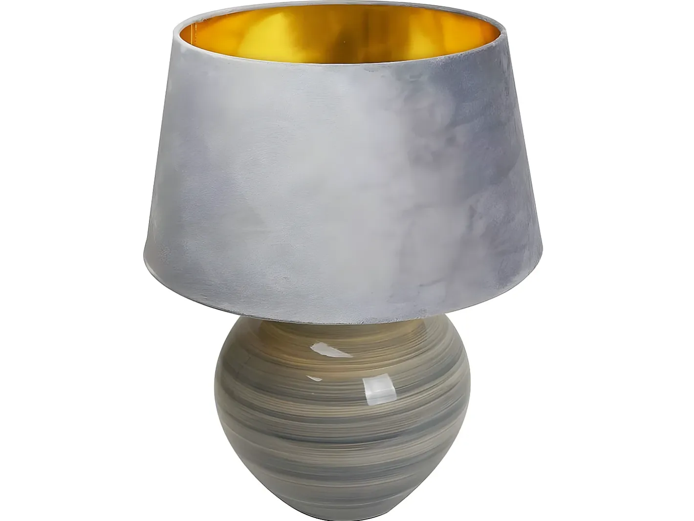 AKUNADECOR Lámpara De Mesa-Sobremesa Con Pantalla Terciopelo Modelo Betta Brillo 58 Cm Gris