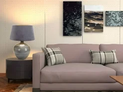 AKUNADECOR Lámpara De Mesa-Sobremesa Con Pantalla Terciopelo Modelo Betta Brillo 58 Cm Gris