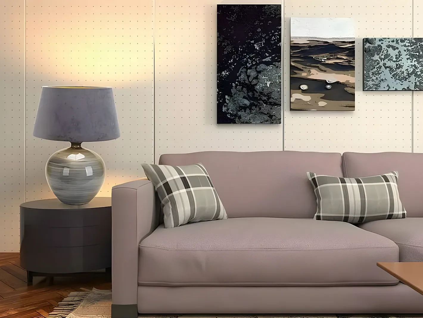 AKUNADECOR Lámpara De Mesa-Sobremesa Con Pantalla Terciopelo Modelo Betta Brillo 58 Cm Gris