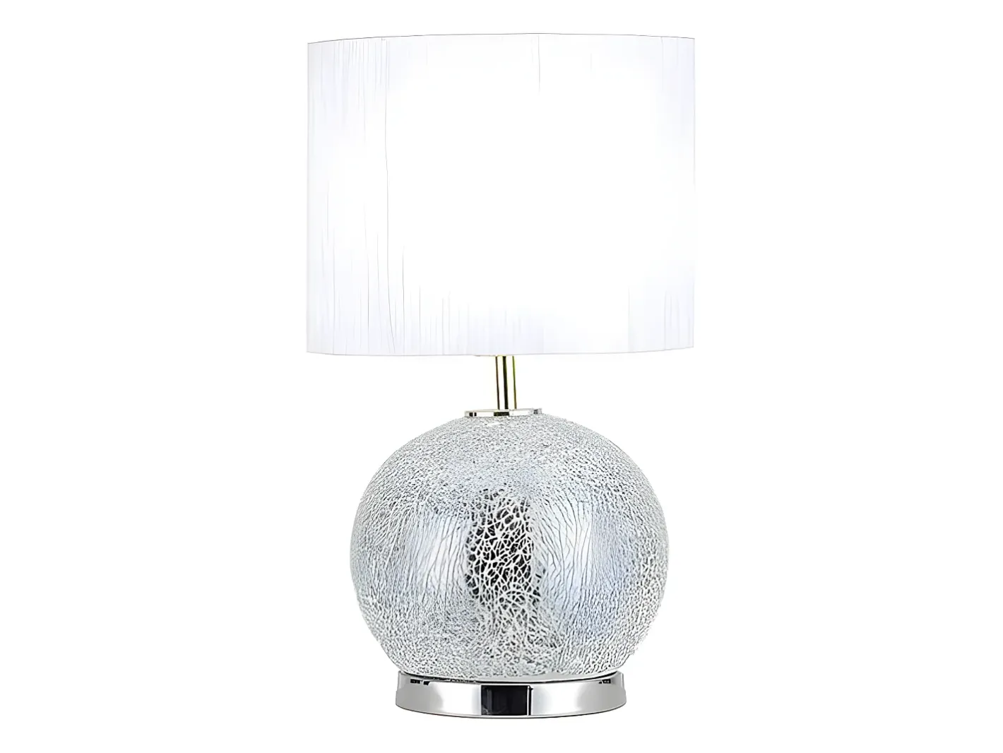 AKUNADECOR Sobremesa Con Pantalla Y Base Con Led Secoya Cromo Plateado Discount