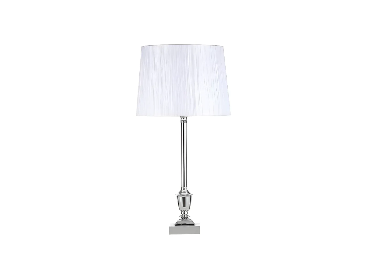 AKUNADECOR Sobremesa Cromo Con Pantalla Blanca Modelo Roble 60 Cm Plateado Outlet