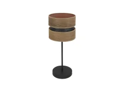 AKUNADECOR Lámpara De Mesa-Sobremesa De Color /madera Oscura Modelo Colet Negro