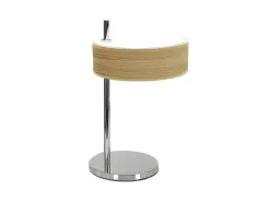 Outlet AKUNADECOR Sobremesa Haiti Con 1luz Cromo/madera Clara Plateado