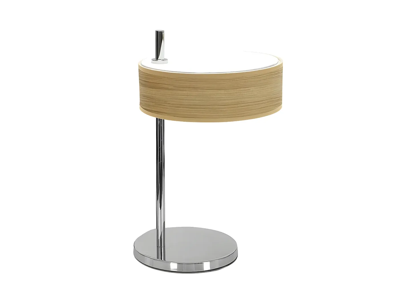 Outlet AKUNADECOR Sobremesa Haiti Con 1luz Cromo/madera Clara Plateado