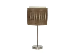 AKUNADECOR Sobremesa 1luz Modelo Alexandra Pequeña Cuero/madera Oscura Dorado Hot