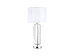 AKUNADECOR Sobremesa Metalica Con Pantalla Blanca Mansonia De Una Luz Plateado Outlet