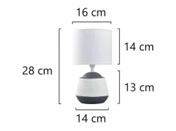 Lámpara De Mesa-Sobremesa modelo Albany acabado /blanco, 30m(alto) 16(ancho) 16(fondo. Gris