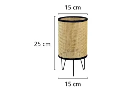 Lámpara De Mesa-Sobremesa modelo Polo acabado rejilla marrón, 29cm(alto) 15cm(ancho) 15cm(largo) Marru00f3n