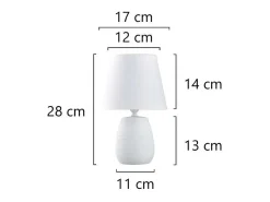 Lámpara De Mesa-Sobremesa modelo Seneca acabado , 28m(alto) 17(ancho) 17(fondo. Blanco