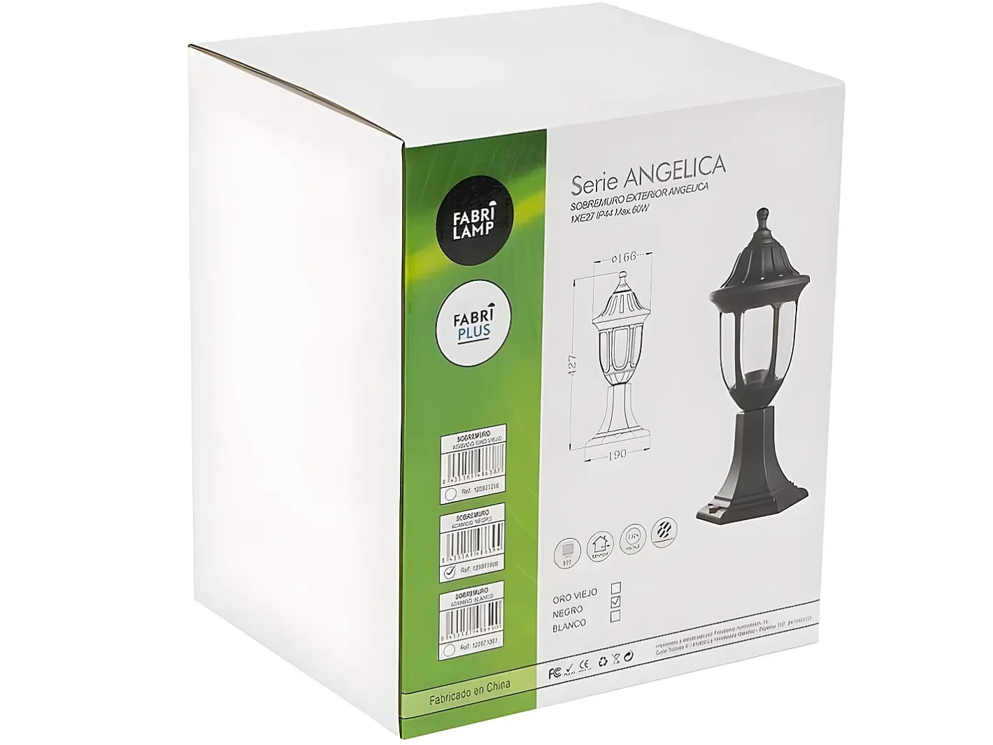 AKUNADECOR Iluminación Exterior-Sobremuro De Exterior Angelica En Policarbonato Negro