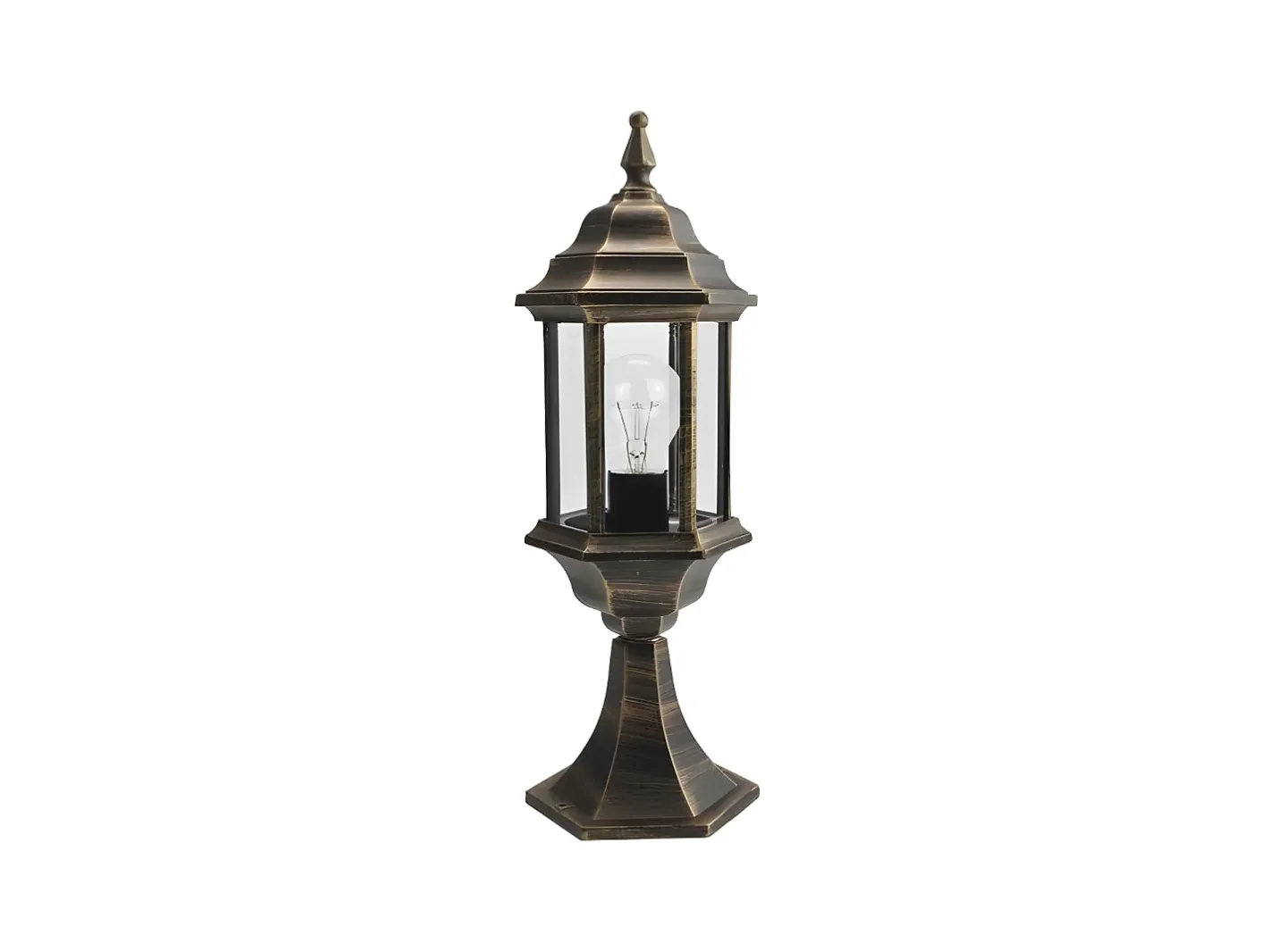 AKUNADECOR Iluminación Exterior-Sobremuro Exterior Aluminio Pollux Dorado Ip44 Negro