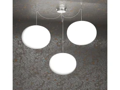 Lámpara Suspendida-Soft Sospensione D.35 Cm. 3 Luci Plateado