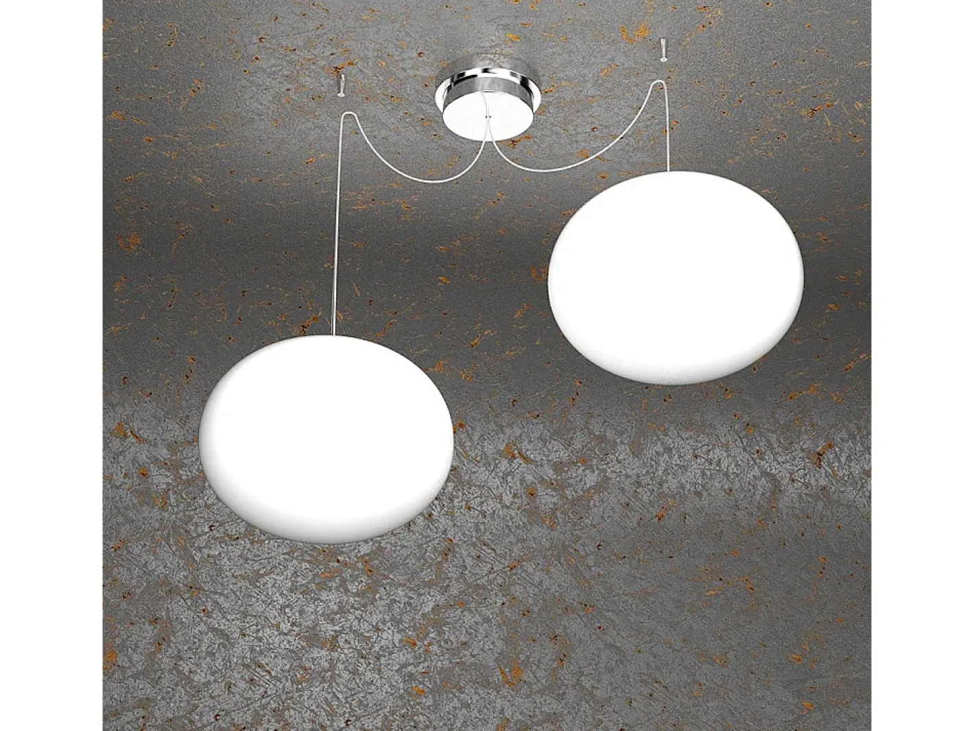 Discount Soft Sospensione D.28 Cm. 2 Luci Plateado