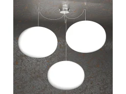 Lámpara Suspendida-Soft Sospensione D.45 Cm. 3 Luci Plateado