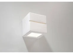 Sollux Lighting Sollux - 1 luz de pared de cerámica a ras de suelo blanca, E27 Blanco Hot