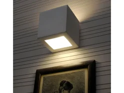 Sollux Lighting Aplique Para Pared-Sollux - 1 luz de pared de cerámica a ras de suelo blanca, E27 Blanco