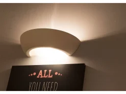 Sollux Lighting Aplique Para Pared-Sollux - 1 luz de pared de cerámica a ras de suelo blanca, E27 Blanco
