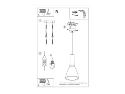 Clearance Sollux Lighting Sollux - Lámpara colgante de techo tipo domo con 1 luz blanca, E27 Gris