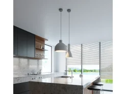 Sollux Lighting Lámpara Suspendida-Sollux - Lámpara colgante de techo tipo domo con 1 luz blanca, E27 Gris