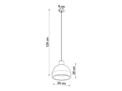 Sollux Lighting Lámpara Suspendida-Sollux - Lámpara colgante de techo tipo domo con 1 luz blanca, E27 Gris