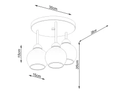 Sollux Lighting Lámpara Suspendida-Sollux Alino Lámpara de techo semiempotrable multi brazos negra Negro