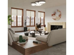 Sollux Lighting Plafón-Sollux ARENA - Lámpara de techo redonda a ras de suelo 2 luces Plata, E27 Gris