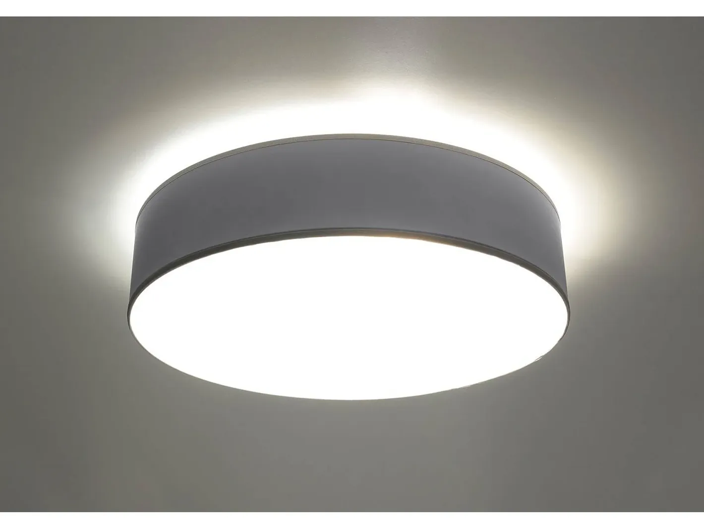 Sollux Lighting Plafón-Sollux ARENA - Lámpara de techo redonda de 3 luces a ras de plata, E27 Gris